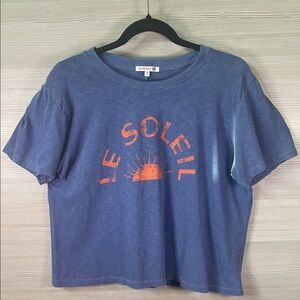 Sundry “Le Soleil” Perfect Tee -Boxy Cropped Indigo Blue | Size 2